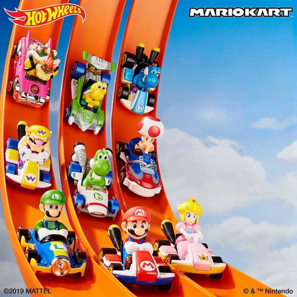 Very hot Tires Mario Kart Reproduction Die-Cast Assorted Vehicles