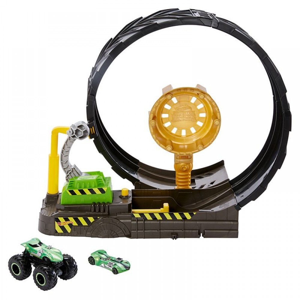 Scorching Wheels Monster Trucks Legendary Loop Difficulty Participate In Establish along with Vehicle and also Cars and truck