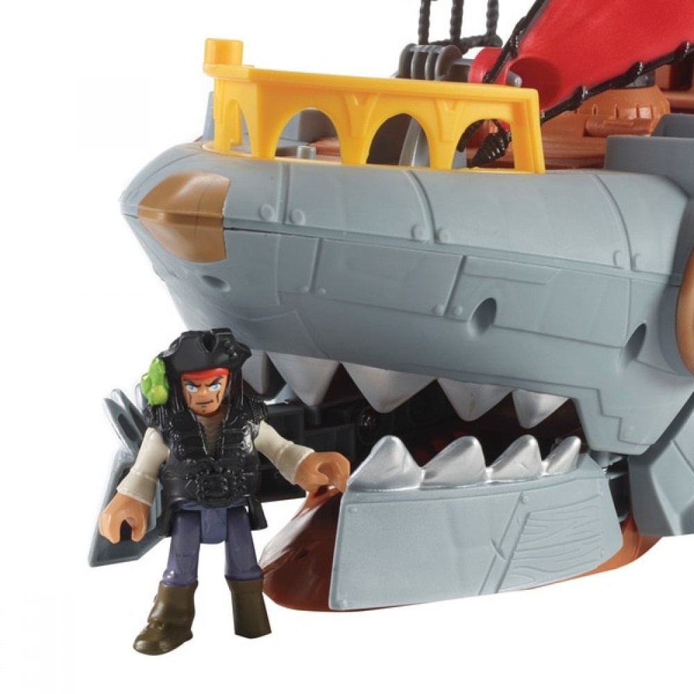 Warehouse Sale - Imaginext Shark Bite Pirate Ship Playset - Women's Day Wow-za:£38[jca6109ba]