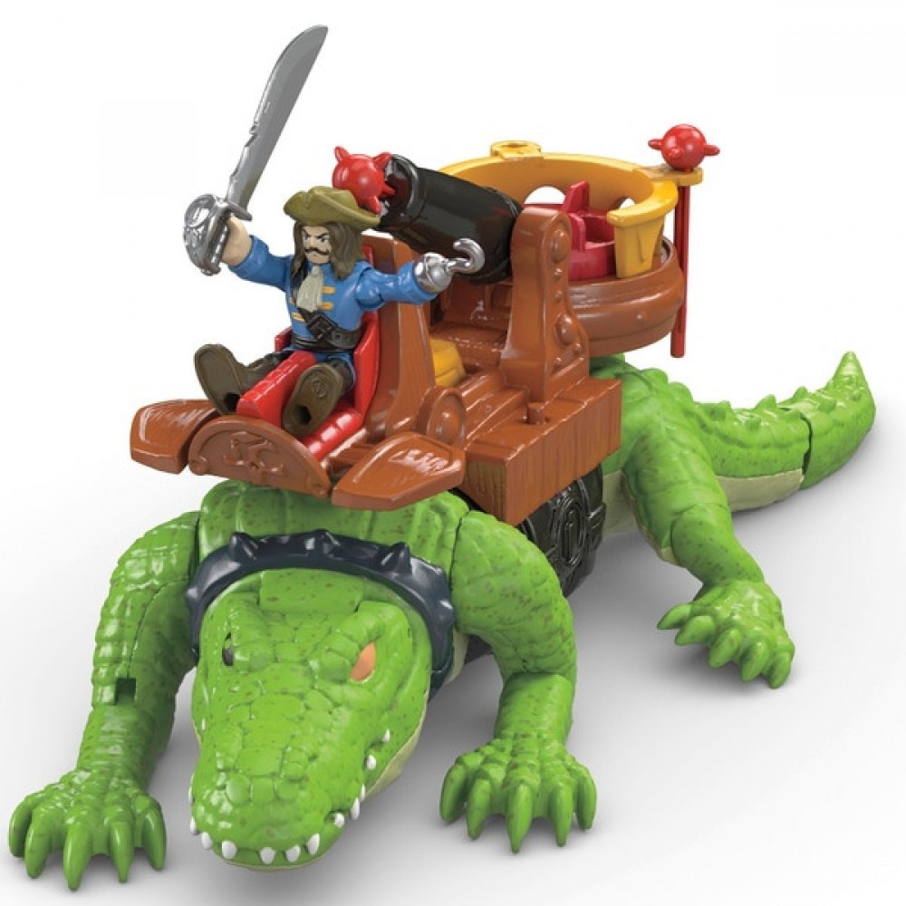 Imaginext Pirates Walking Croc and also Buccaneer Hook Kid's Plaything
