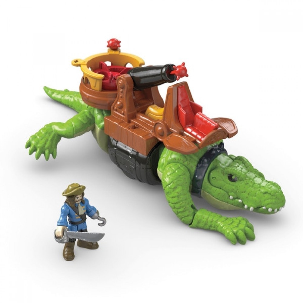 Imaginext Pirates Walking Croc and Pirate Hook Little one's Toy