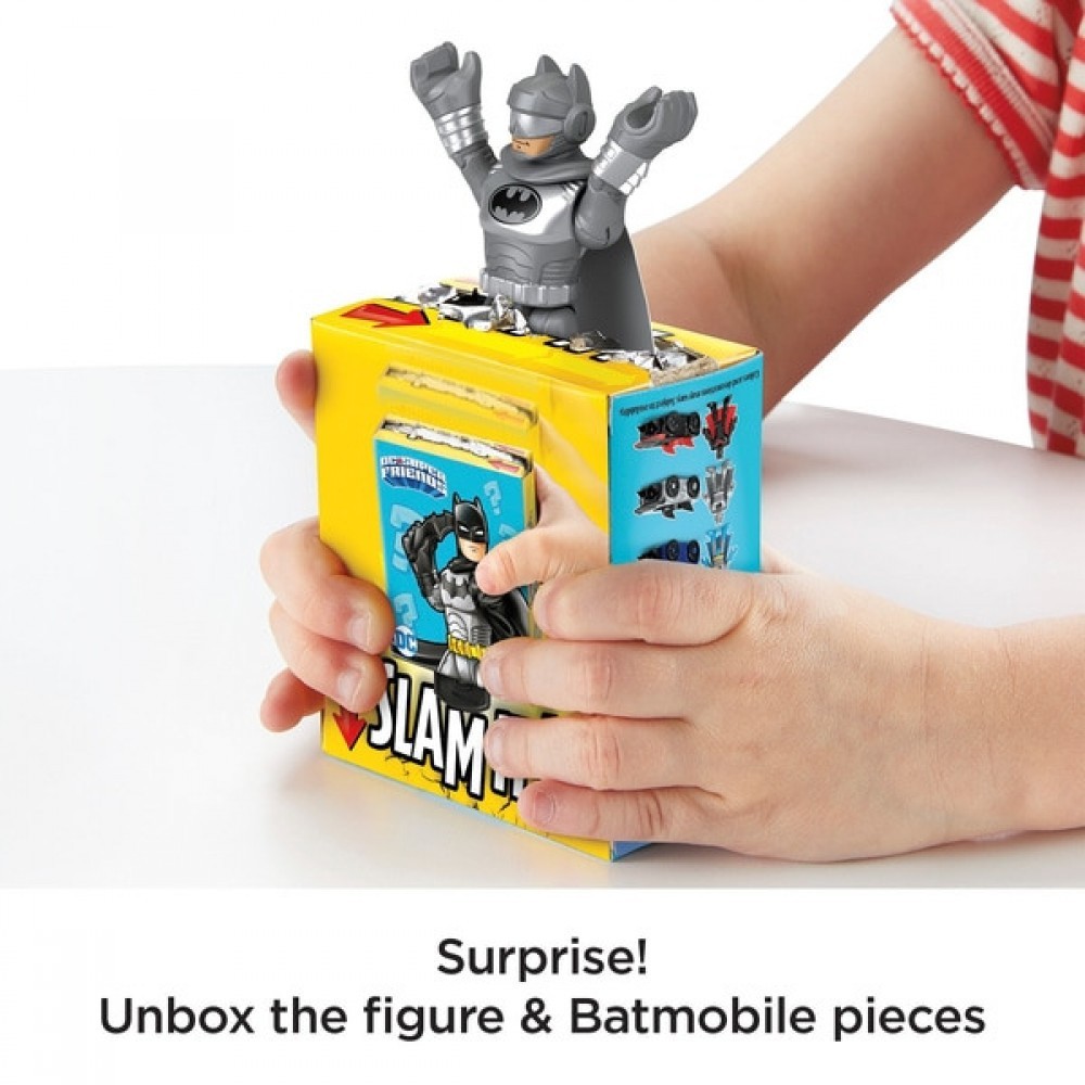 Imaginext DC Super Friends Slammers Batmobile and also Mystery Number
