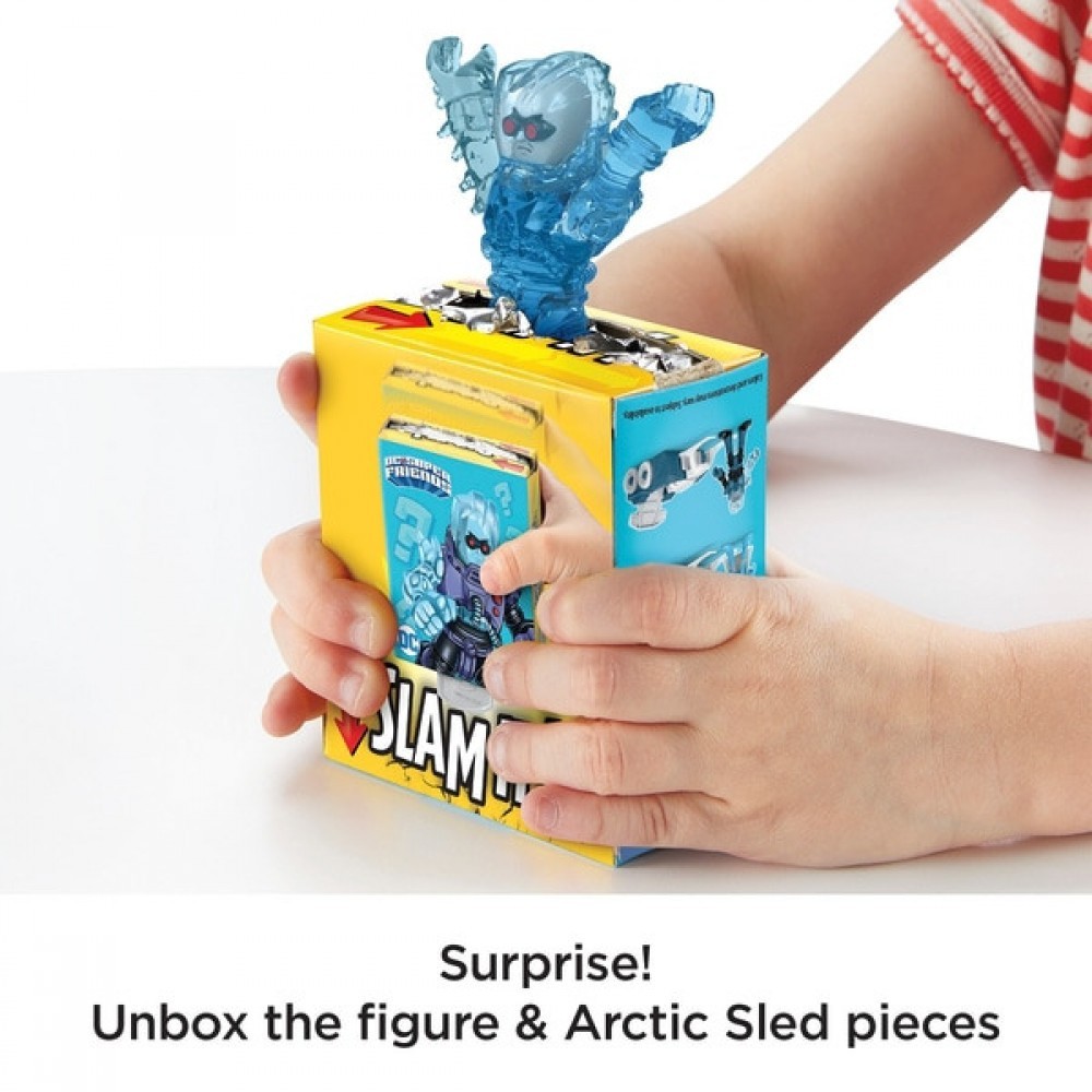 Imaginext DC Super Buddies Slammers Arctic Sled as well as Mystery Figure