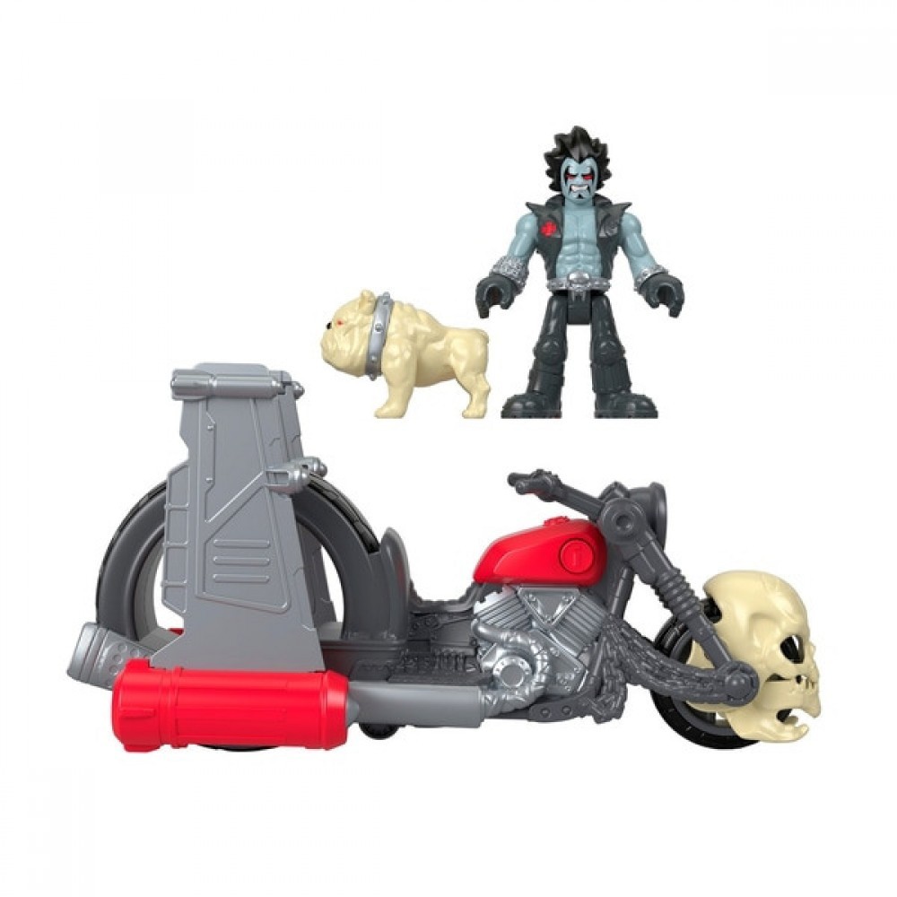 Imaginext DC Super Friends Lobo and also Motorcycle