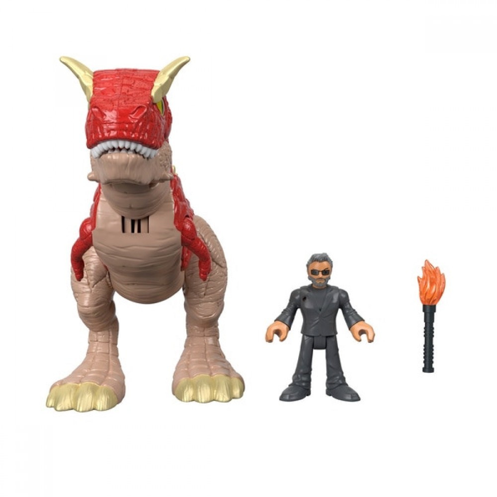 Imaginext Jurassic World Carnotaurus and also Doctor Malcolm