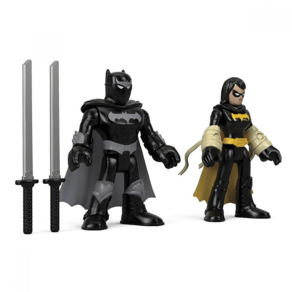 Two for One Sale - Fisher-Price Imaginext DC Super Buddies Afro-american Baseball Bat and Ninja Batman - Internet Inventory Blowout:£7