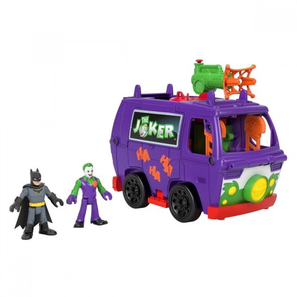 Imaginext DC Super Buddies: Joker Vehicle Main Office with Batman as well as Joker Bodies