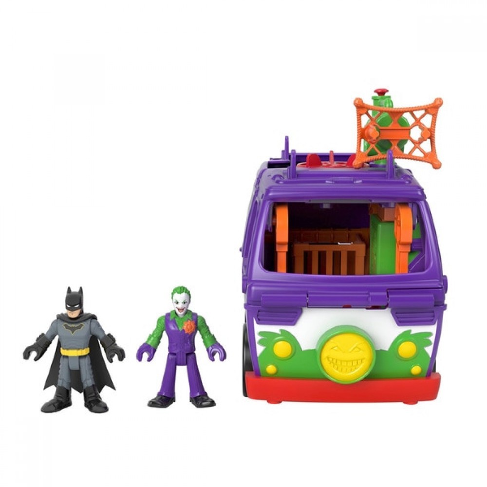 Weekend Sale - Imaginext DC Super Pals: Joker Vehicle Headquarters along with Batman and also Joker Bodies - Spectacular Savings Shindig:£19