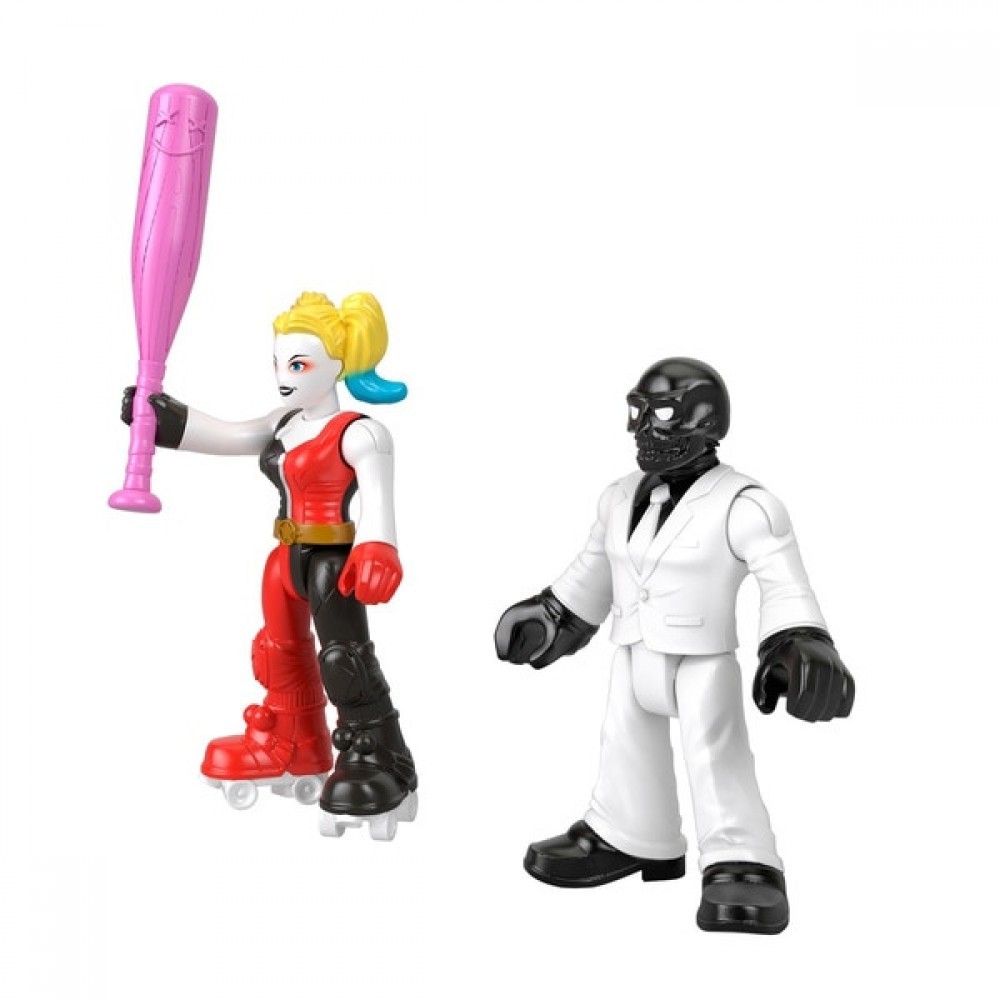 Imaginext DC Super Friends Harley Davidson Quinn as well as African-american Mask