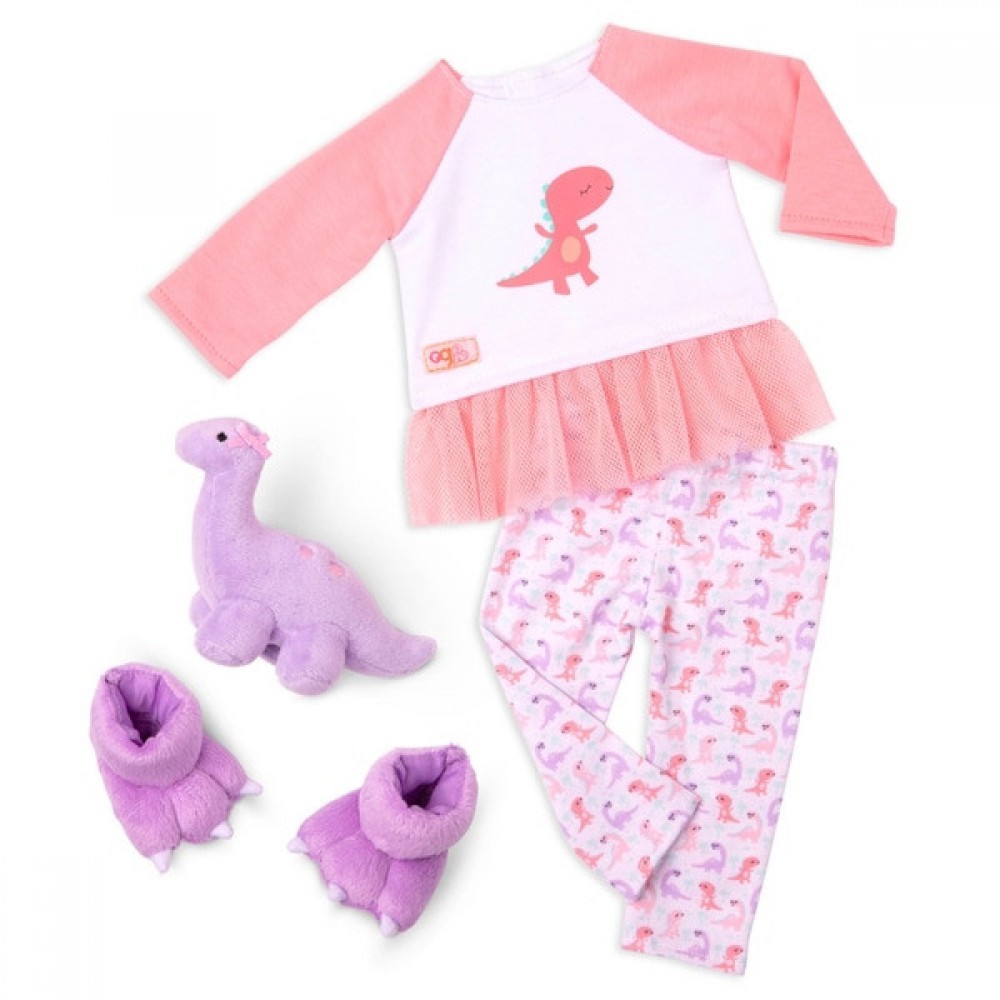 Memorial Day Sale - Our Creation Gal Deluxe PJ Dino Outfit - Fire Sale Fiesta:£15[cha6683ar]