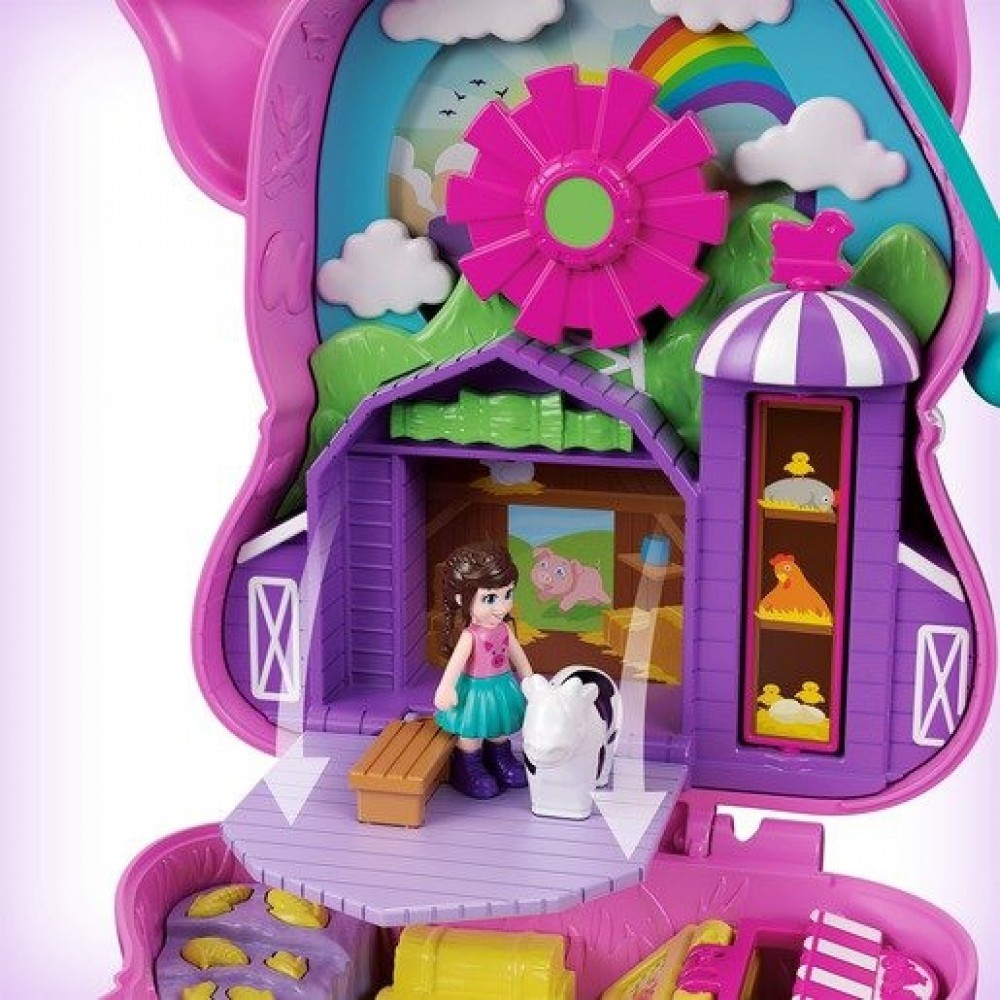 Liquidation Sale - Polly Pocket Playset 'On the ranch' Piggy Compact - Get-Together Gathering:£9[coa6719li]