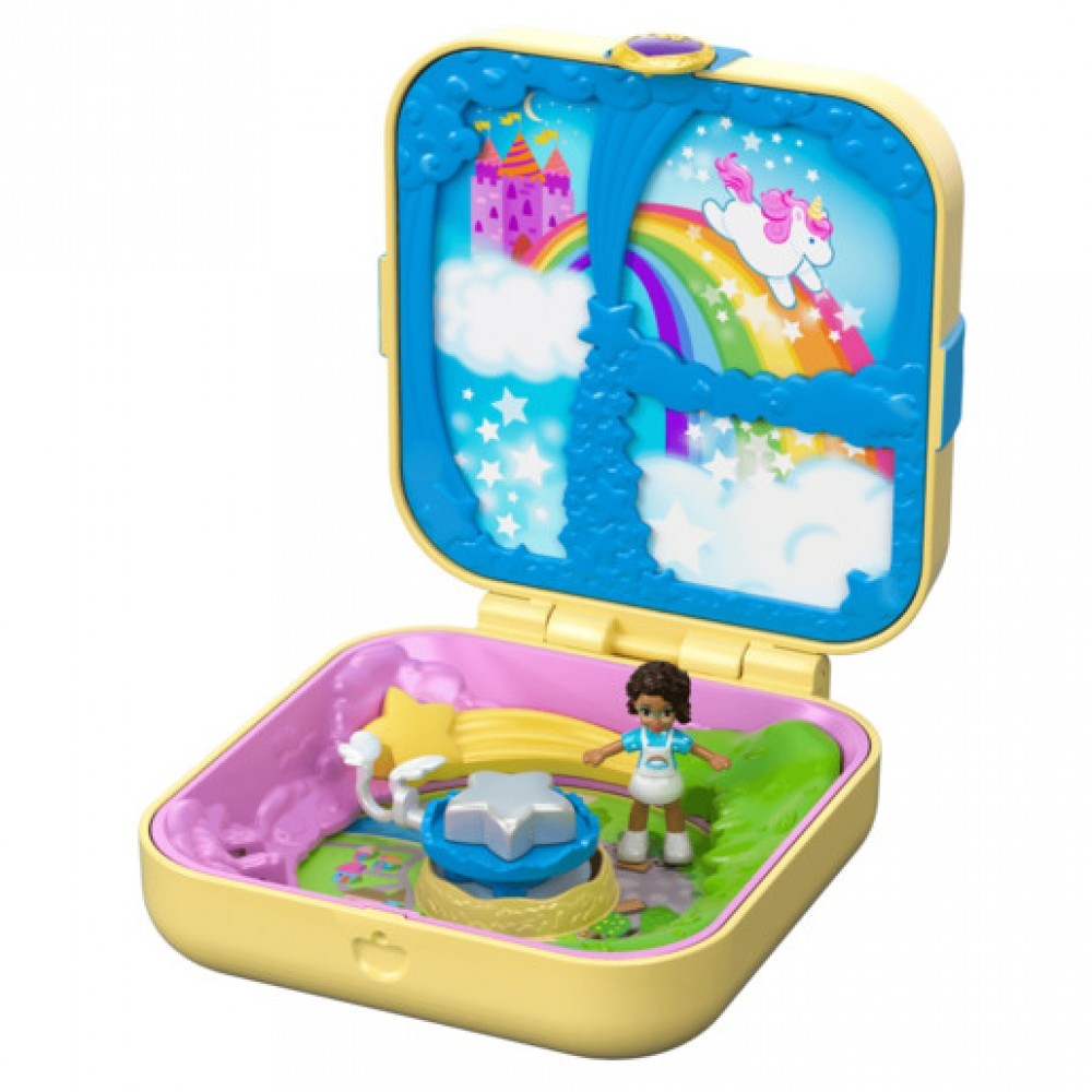 Lowest Price Guaranteed - Polly Pocket Hidden Hideouts - Shani's Unicorn Dreamland Playset - Online Outlet Extravaganza:£6