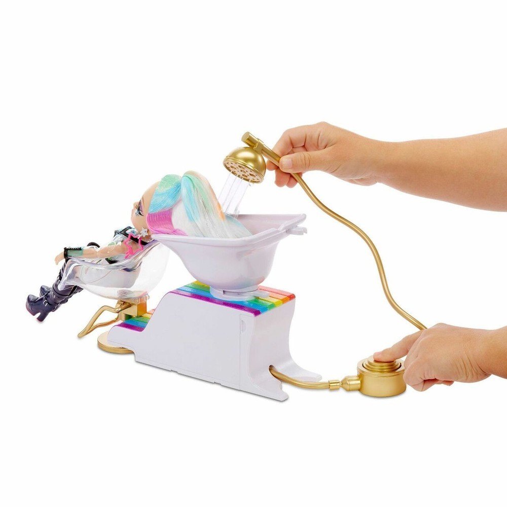 Rainbow High Beauty Salon Playset along with Rainbow of Do-it-yourself Washable Hair Colour (Toy Not Included)