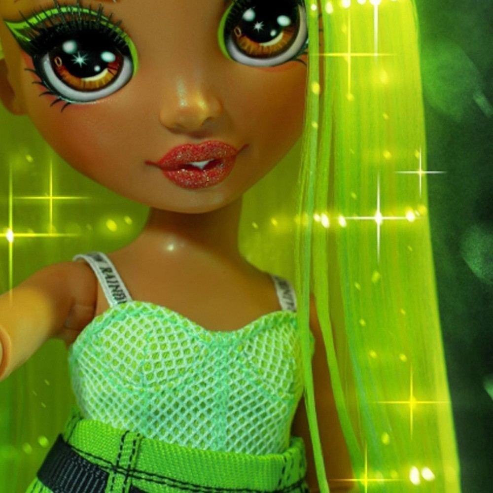 Rainbow High Aura Nichols-- Neon Green Style Toy along with 2 Complete Mix && Suit Clothes and Add-on<br>