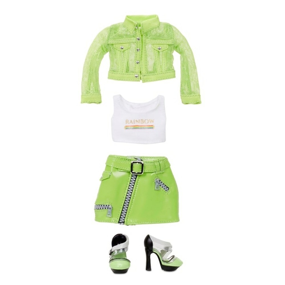 Rainbow High Aura Nichols-- Fluorescent Green Manner Figure with 2 Full Mix && Match Clothes and Equipment<br>