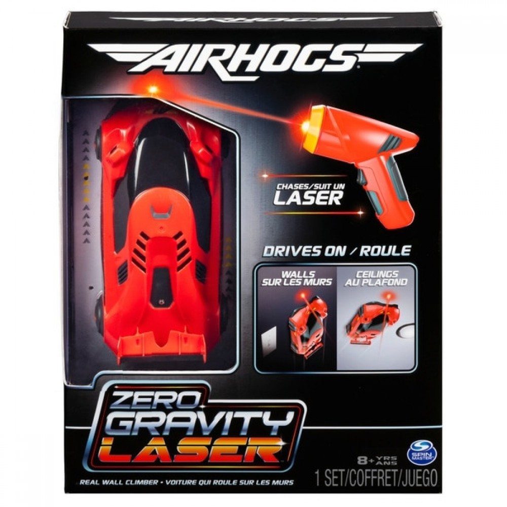 Push-button Control Air Hogs No Gravity Laser Racer Red Vehicle