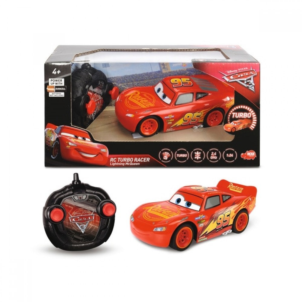 Push-button Control Vehicle Disney Pixar Cars 3 1:24 Turbo Racer Lightning McQueen