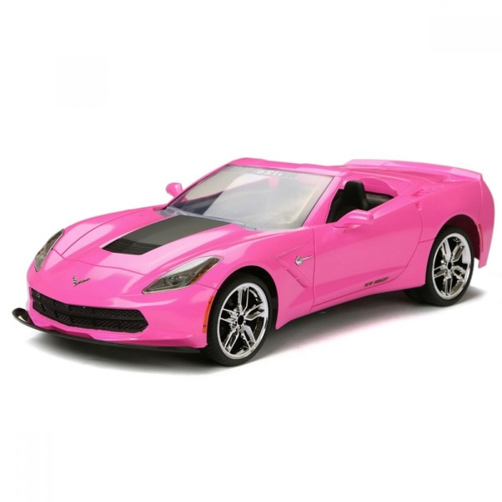 April Showers Sale - Remote 1:8 New Bright Pink Corvette - Cyber Monday Mania:£38[jca6822ba]