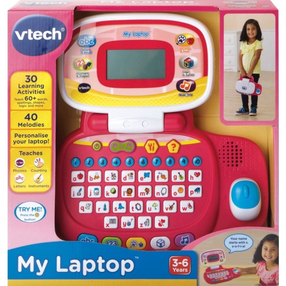 Holiday Gift Sale - VTech My Laptop Pc Pink - Click and Collect Cash Cow:£13