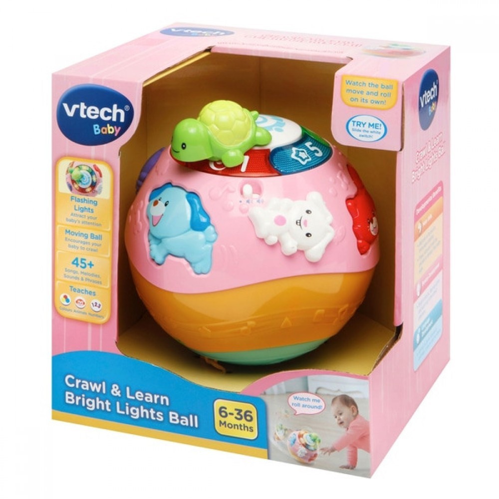 Doorbuster Sale - VTech Crawl &&    Learn Bright Lights Ball Pink - Boxing Day Blowout:£13[lia6875nk]