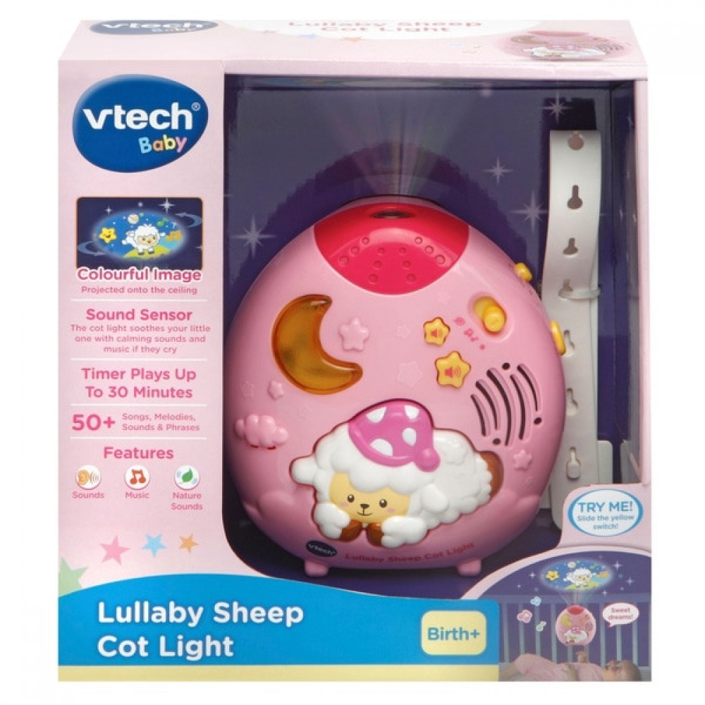 VTech Cradlesong Lambs Cot Lighting - Pink