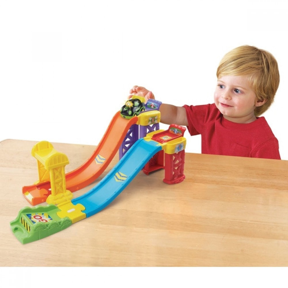Two for One Sale - Vtech Toot-Toot Drivers Racing Ramp Means - Fourth of July Fire Sale:£7