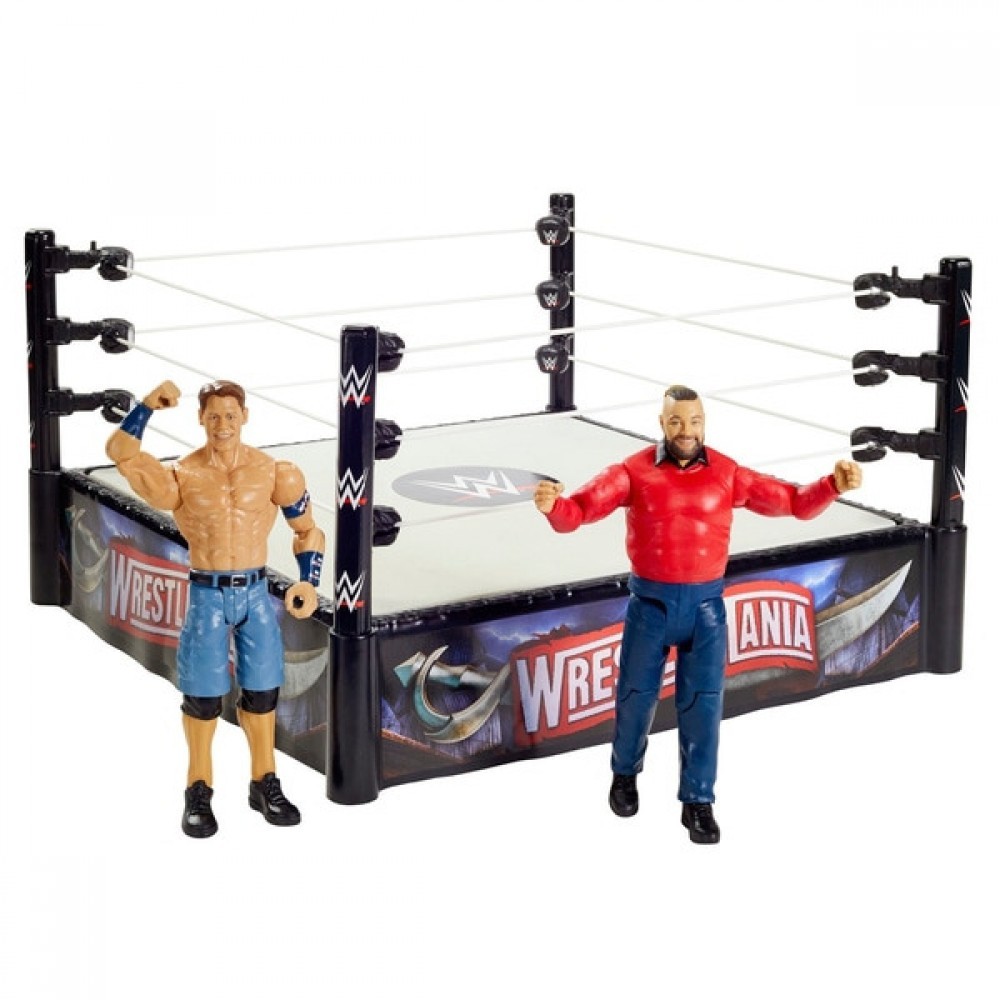 WWE Wrestlemania Super Star Ring along with John Cena and Bray Wyatt Amounts
