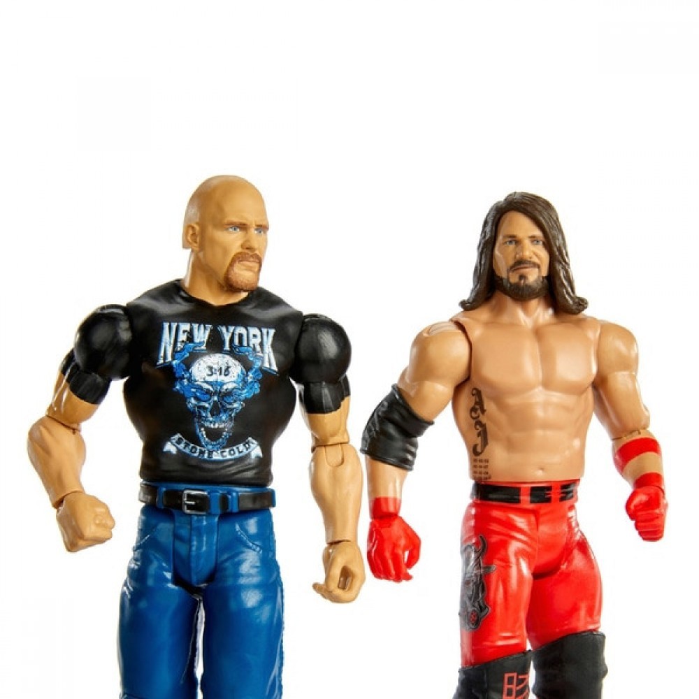 Warehouse Sale - WWE War Load Series 67 Steve Austin and AJ Styles - Curbside Pickup Crazy Deal-O-Rama:£16