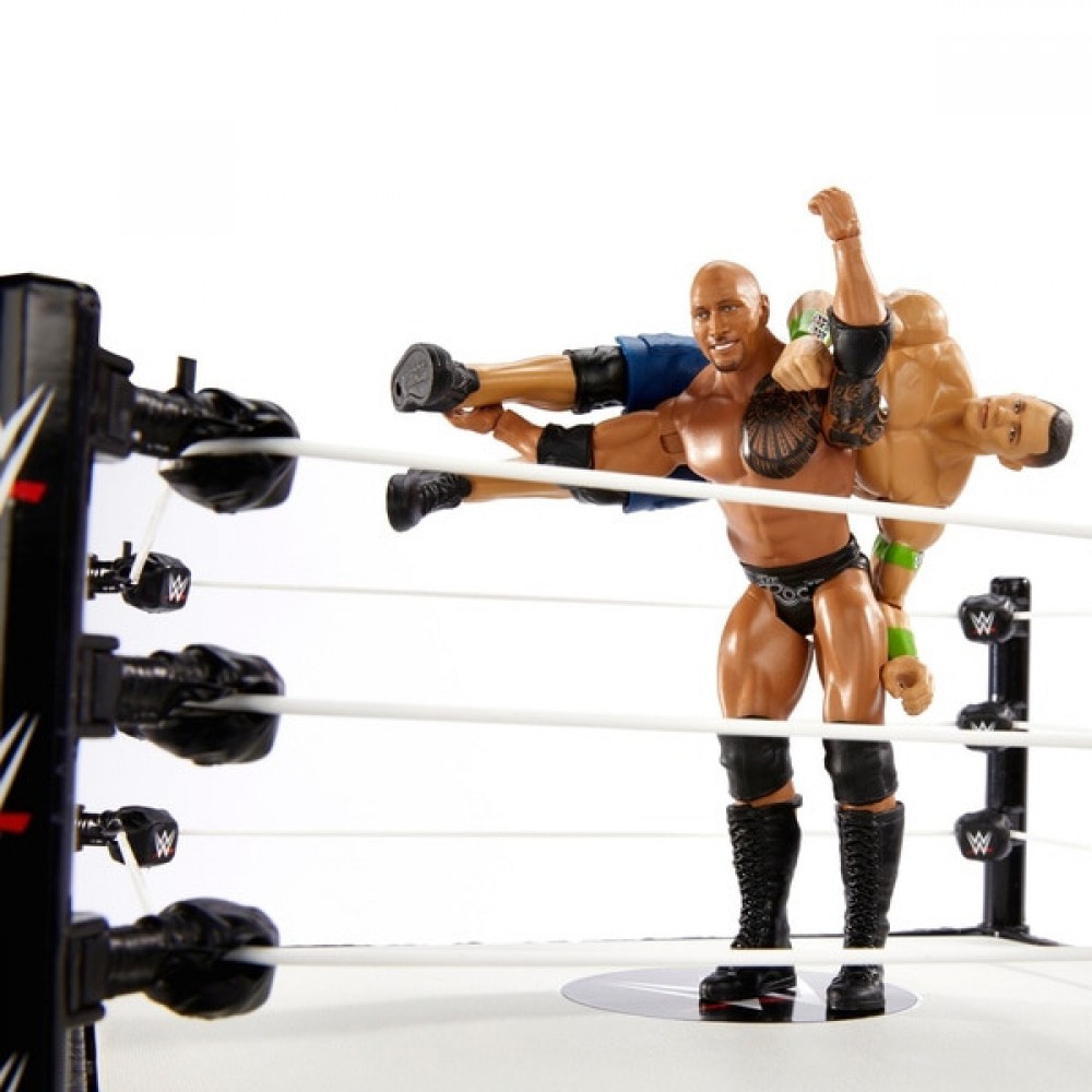 WWE Wrestlemania Ring Bundle along with John Cena as well as The Rock Amounts
