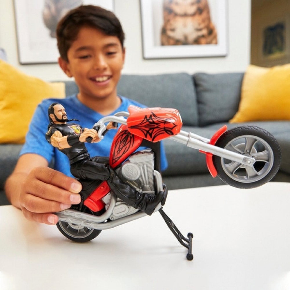 Mother's Day Sale - WWE Wrekkin Slamcycle Motor Vehicle along with Drew McIntyre Activity Number - Clearance Carnival:£23