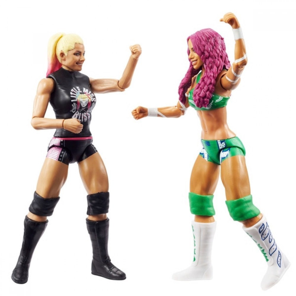 June Bridal Sale - WWE Champion Face-off Collection 1 Sasha Banks and Alexa Joy 2 Load - Father's Day Deal-O-Rama:£15