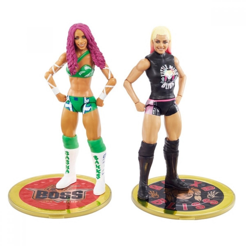 Valentine's Day Sale - WWE Champion Face-off Set 1 Sasha Banks as well as Alexa Bliss 2 Pack - Boxing Day Blowout:£15[nea7080ca]