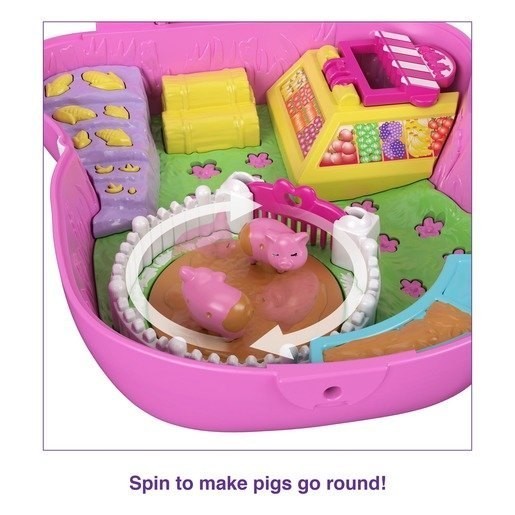 Polly Pocket Playset 'On the farm' Piggy Compact