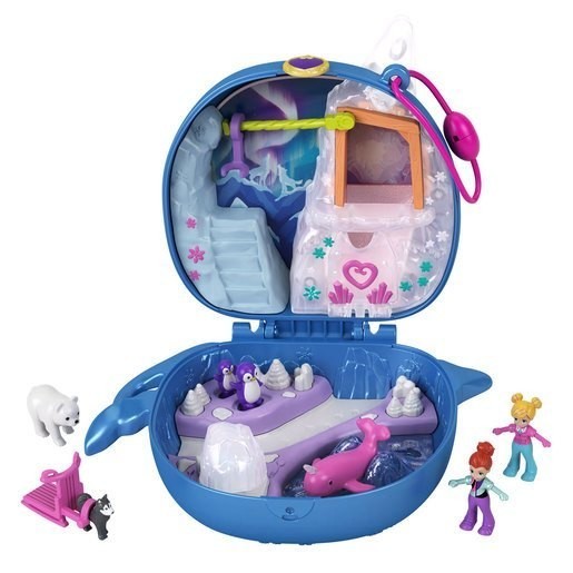 Gift Guide Sale - Polly Pocket Micro Narwhal Treaty - Clearance Carnival:£11[chb10142ar]