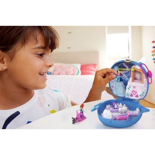 Gift Guide Sale - Polly Pocket Micro Narwhal Treaty - Clearance Carnival:£11[chb10142ar]