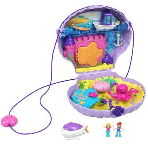 Three for the Price of Two - Polly Pocket Playset - Tiny Seashell Bag - One-Day:£20[lab10149co]