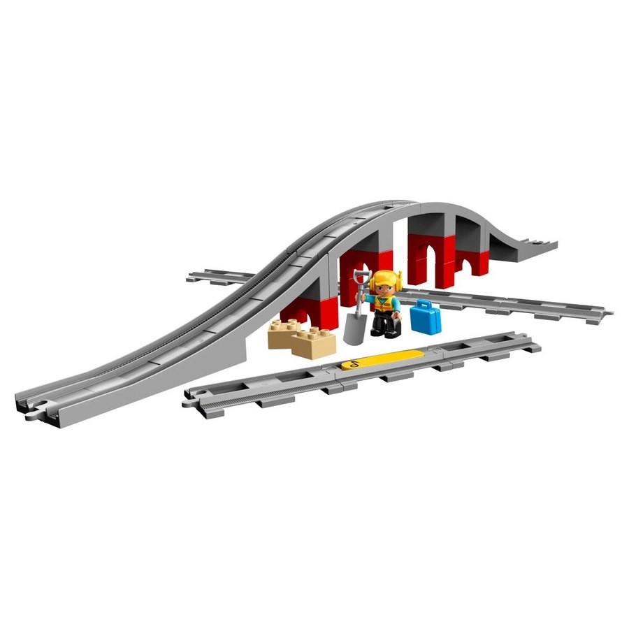 Price Match Guarantee - Lego Duplo Train Bridge And Also Rails - End-of-Season Shindig:£24[jcb10529ba]