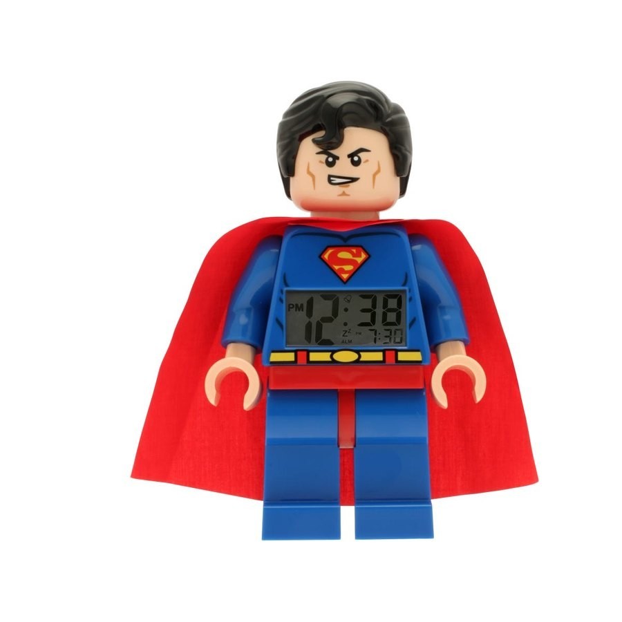 Final Clearance Sale - Lego Dc Comic Books Super Heroes Superman Minifigure Clock - Friends and Family Sale-A-Thon:£23