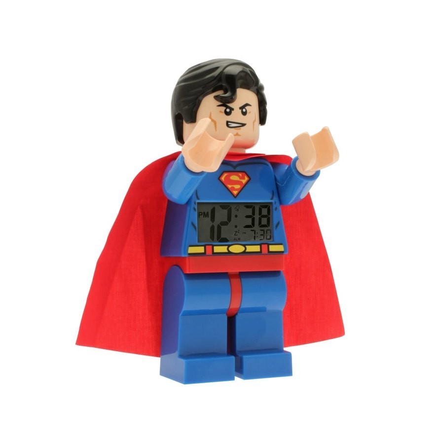 Lego Dc Comics Super Heroes Superman Minifigure Clock