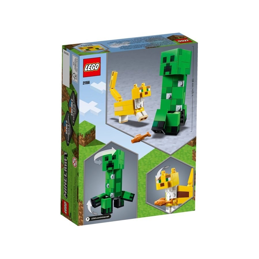 January Clearance Sale - Lego Minecraft Bigfig Creeper As Well As Ocelot - Memorial Day Markdown Mardi Gras:£13