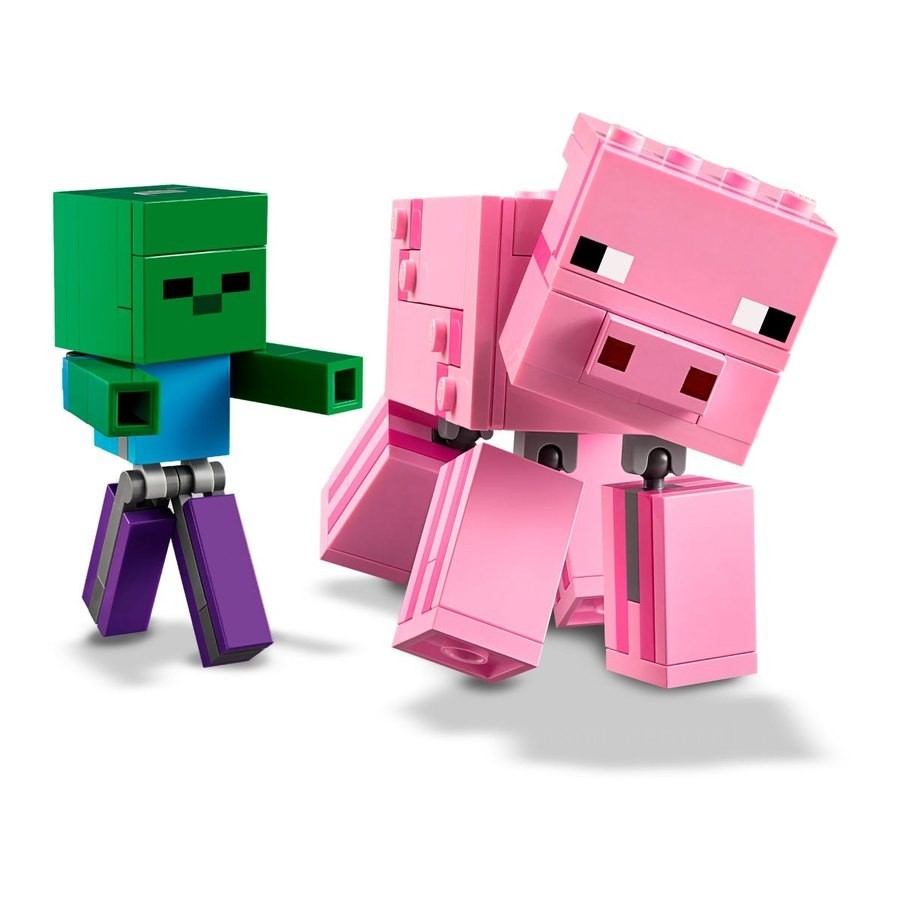 January Clearance Sale - Lego Minecraft Bigfig Swine With Child Zombie - Valentine's Day Value-Packed Variety Show:£12