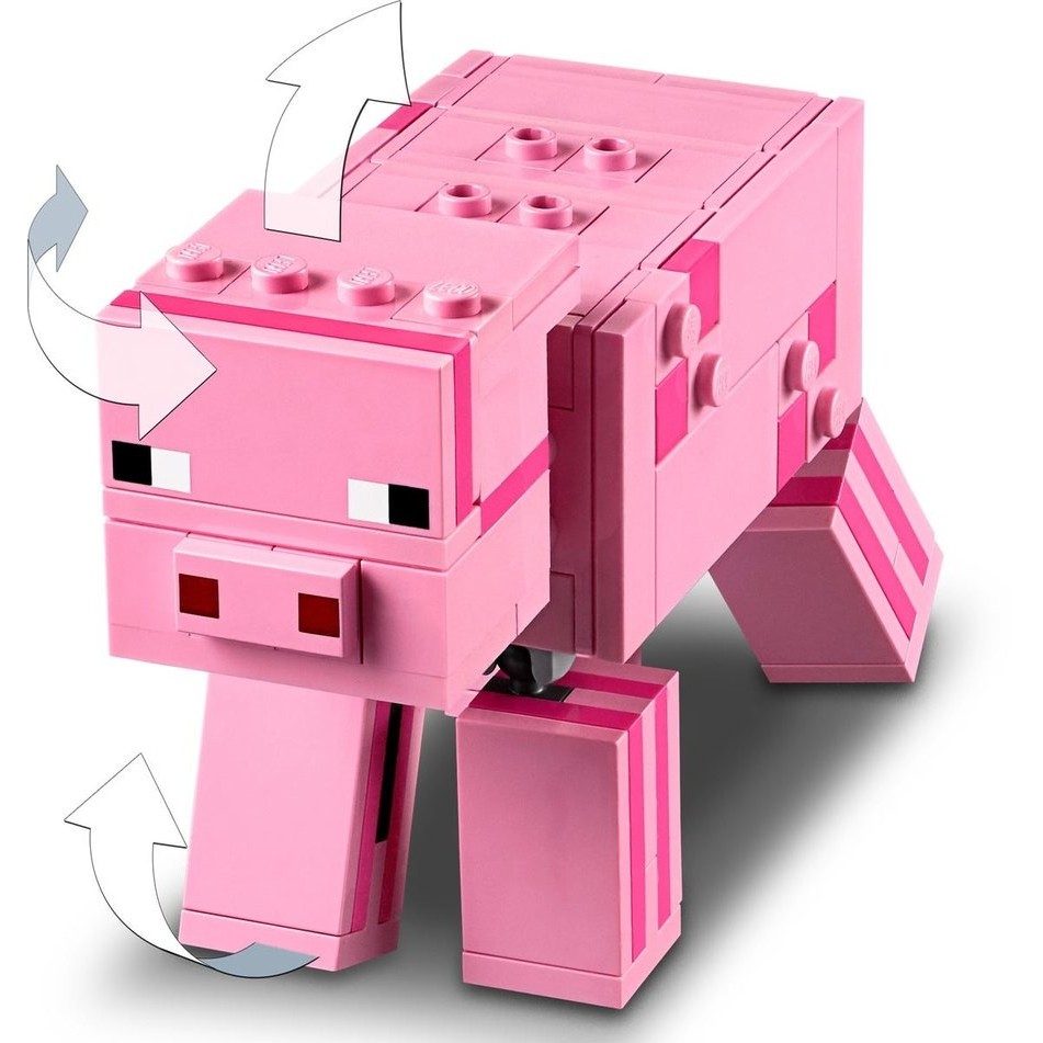Lego Minecraft Bigfig Porker Along With Infant Zombie