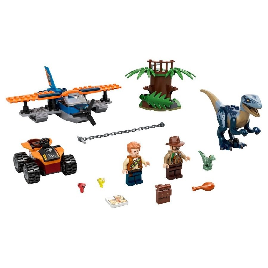 Lego Jurassic Globe Velociraptor: Biplane Saving Mission