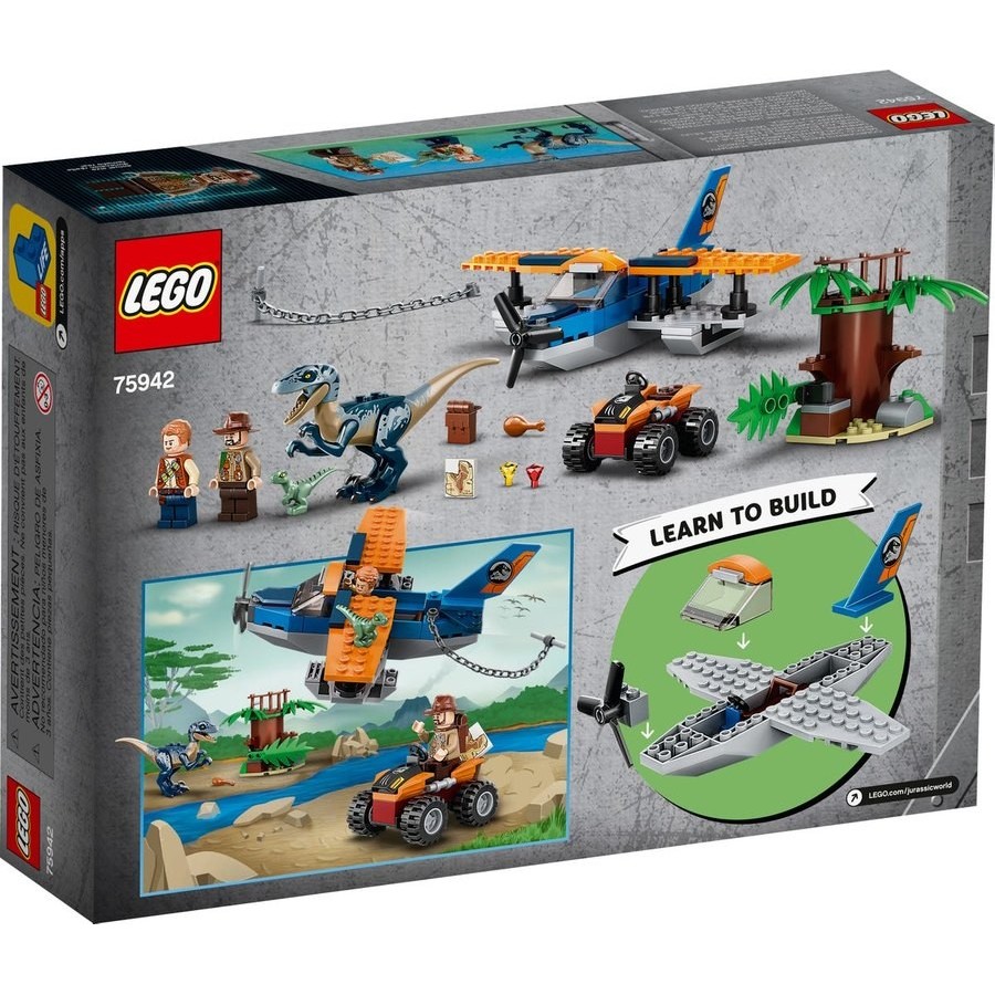 All Sales Final - Lego Jurassic Globe Velociraptor: Biplane Saving Objective  - Price Drop Party:£28