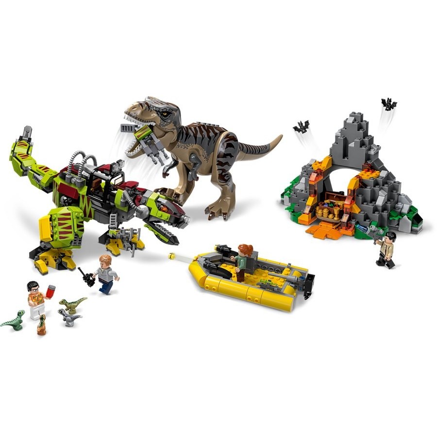 Lego Jurassic Globe T. Rex Vs Dino-Mech Battle