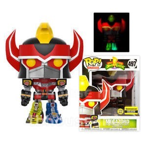 Electrical Power Rangers Megazord GITD 6 In EXC Funko Stand Out! Vinyl