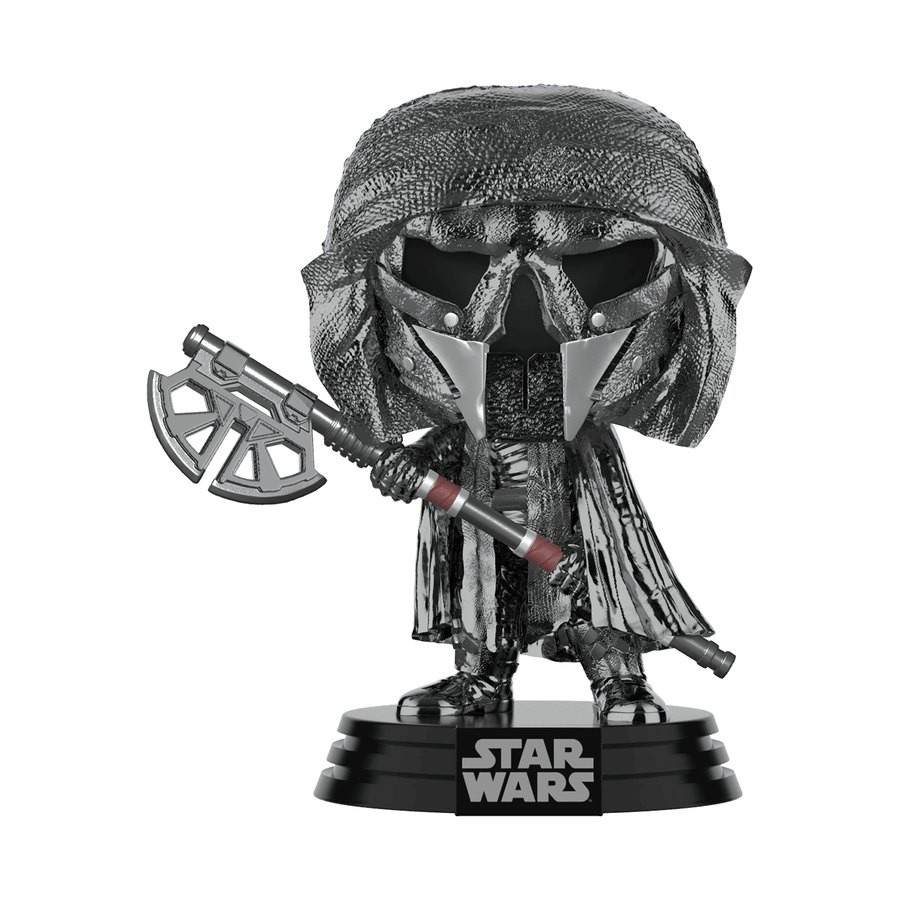 Limited Time Offer - Celebrity Wars: Growth of the Skywalker - Knights of Ren Axe (Hematite Chrome) Funko Stand Out! Vinyl - Frenzy Fest:£10