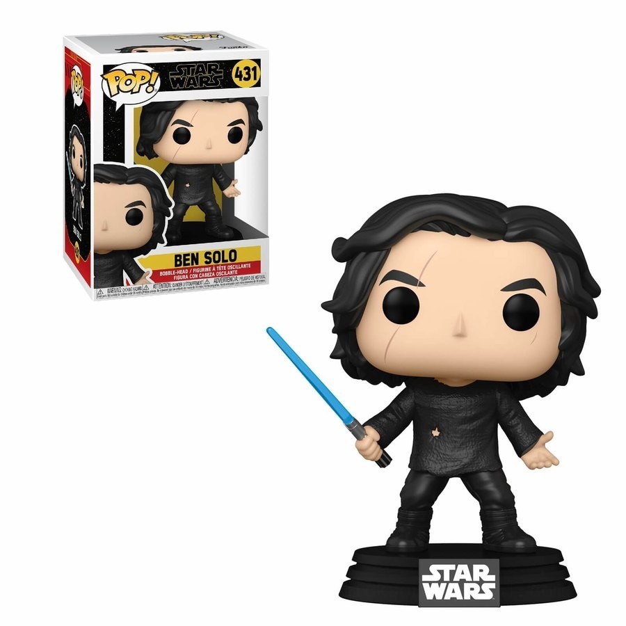 Celebrity Wars The Ascent of Skywalker Ben Solo w/ Blue Lightsaber Funko Stand Out Vinyl Fabric