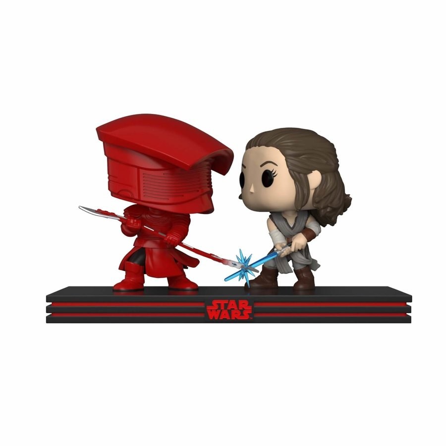 Celebrity Wars The Final Jedi Rey & Praetorian Protector Funko Stand Out! Motion picture Moment
