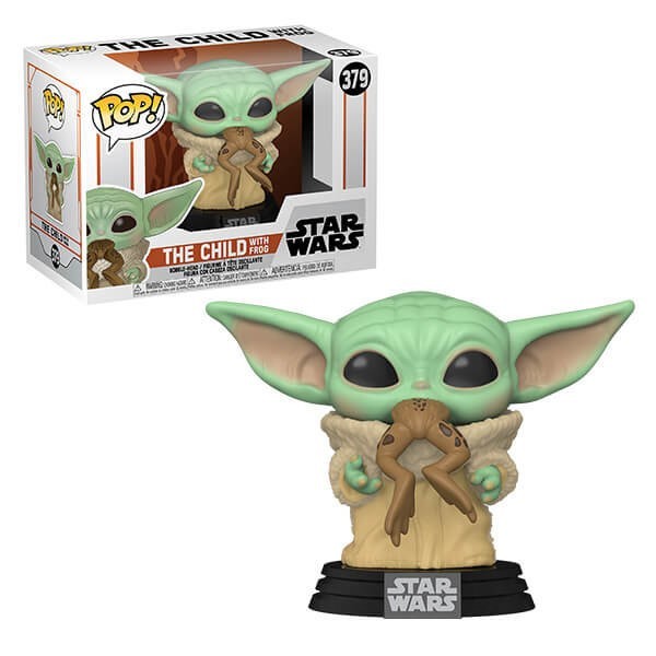 Star Wars The Mandalorian The Kid (Little One Yoda) along with Toad Funko Pop! Vinyl